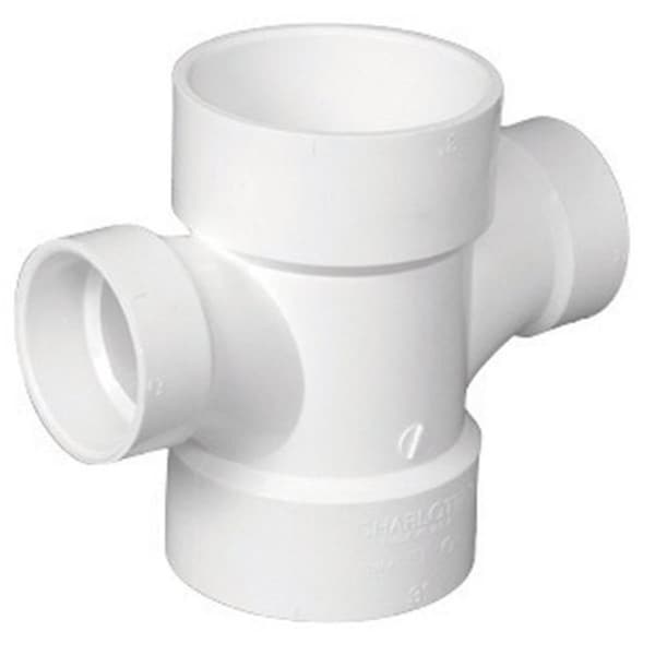 Pinpoint Charlotte Pipe & Foundry PVC004290600HA PVC Double Sanitary Tee 2 x 2 x 1.5 x 1.5 in. PI153219 - main